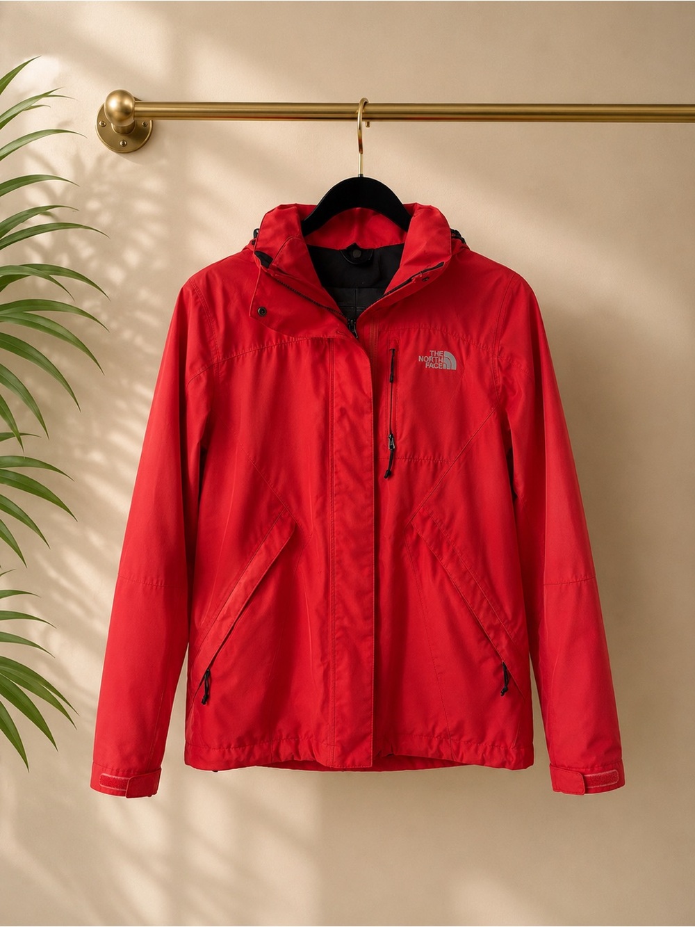 The North Face Pink Hooded Rain Jacket Small